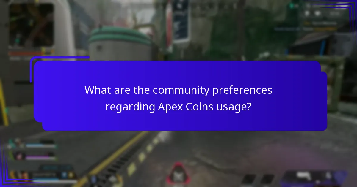 What are the community preferences regarding Apex Coins usage?