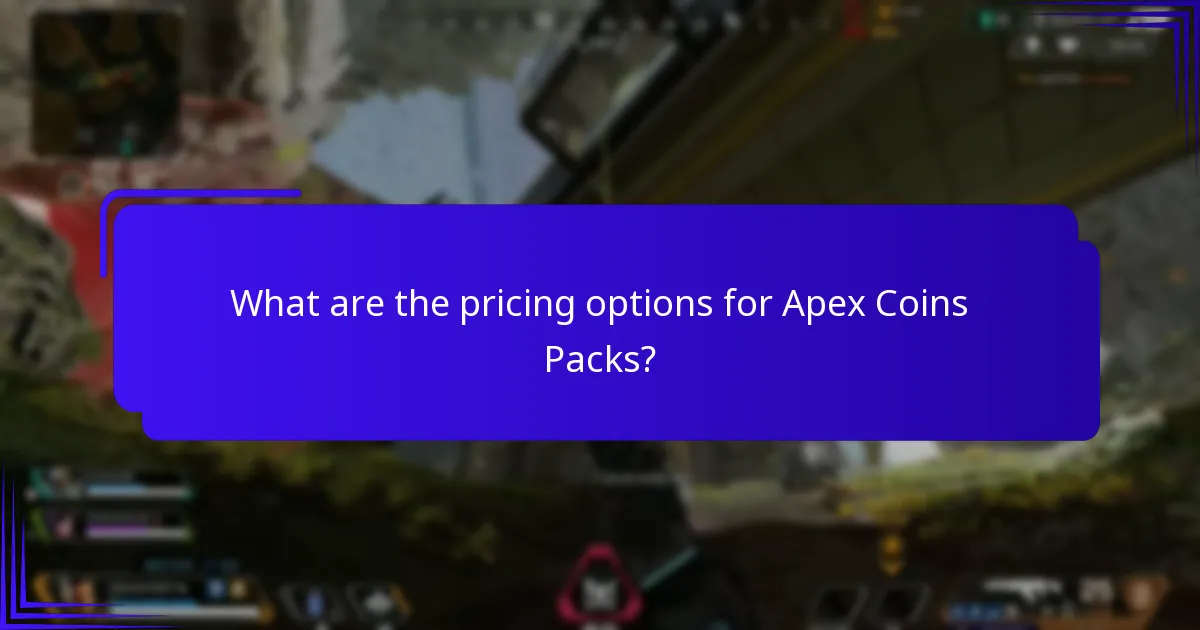 What are the pricing options for Apex Coins Packs?
